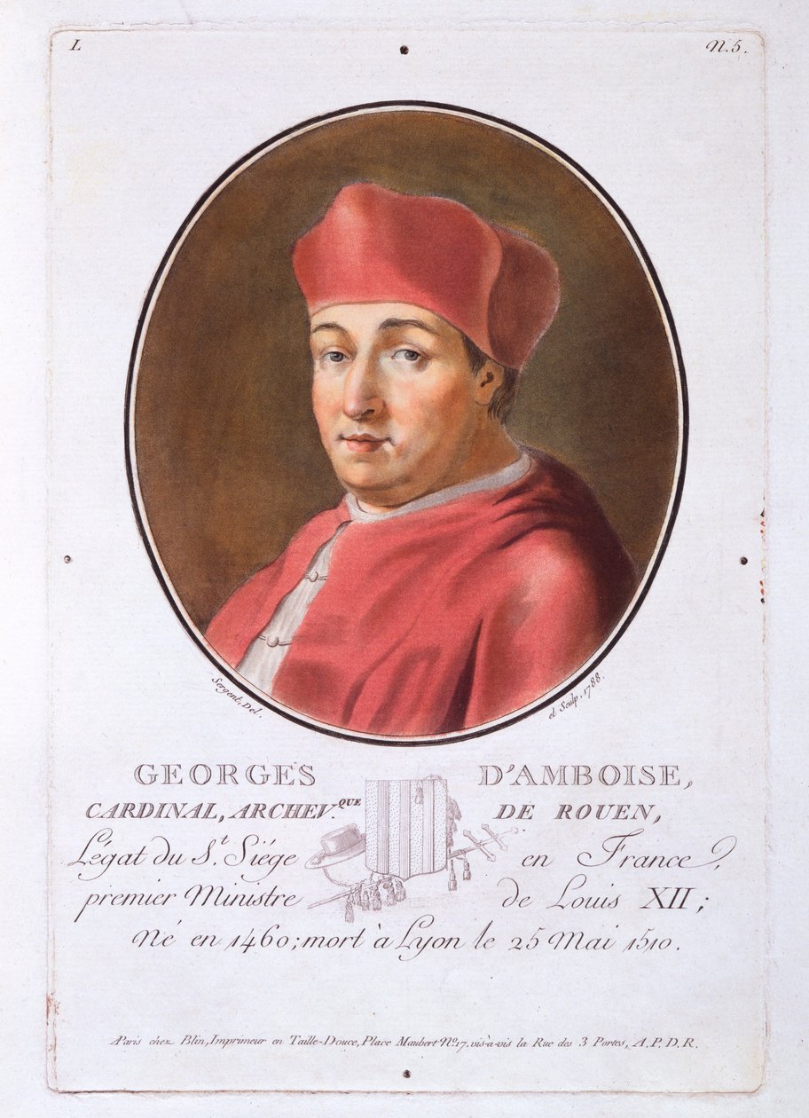 Georges dAmoise, z Portrétů velkých mužů, slavných žen a nezapomenutelných námětů Francie, vydaný 1787-92 od French School
