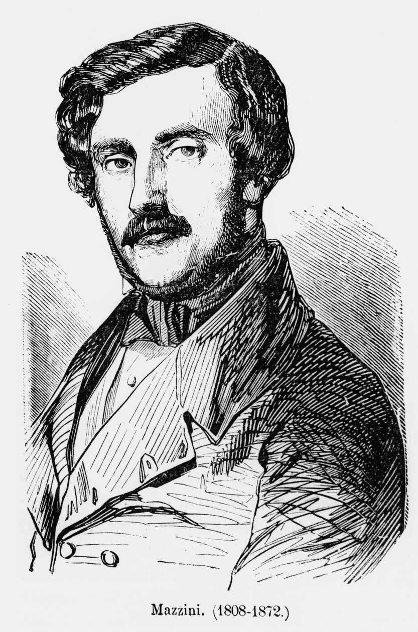Giuseppe Mazzini (1805-72) kolem 1850 od French School