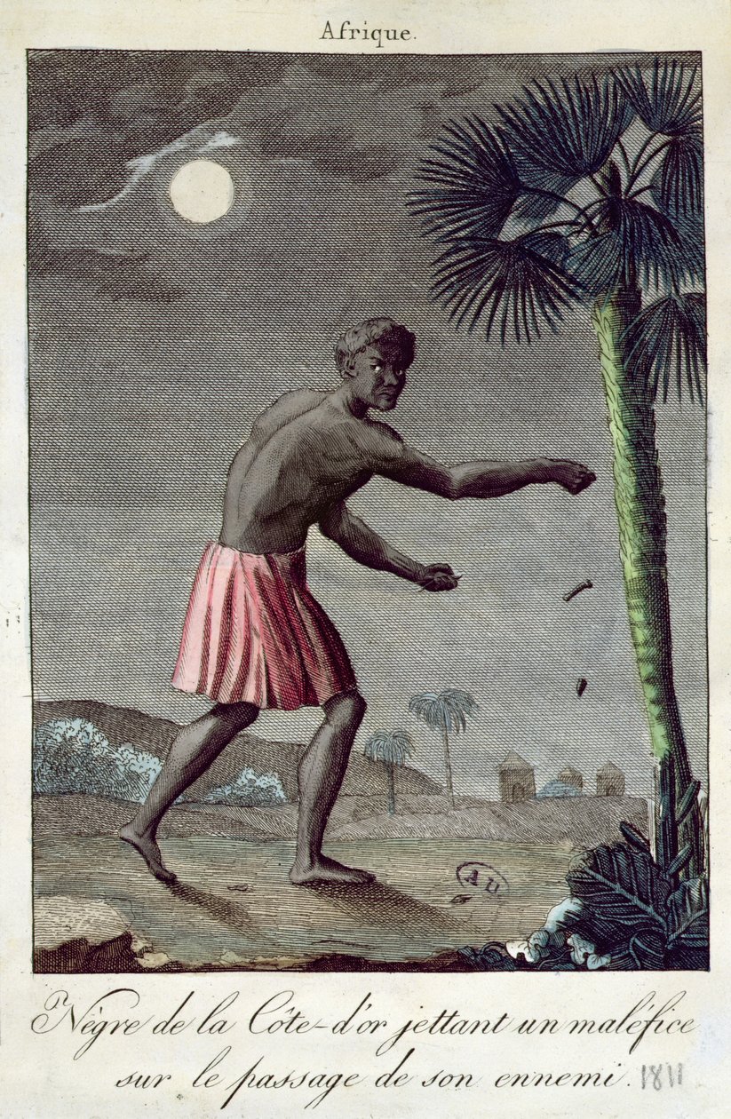 Gold Coast slave vrhá kletbu na cestu svého nepřítele od French School