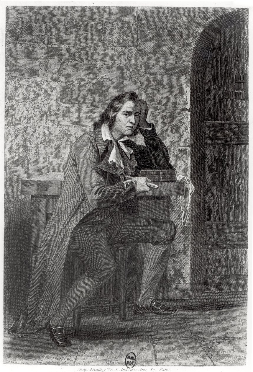 Gracchus Babeuf (1760-97) bodající se (rytina) (čb foto) od French School