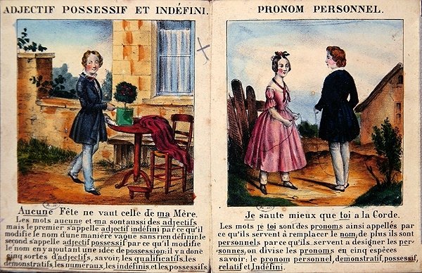 Gramatika pro děti. cca 1850 (barevná litografie) od French School