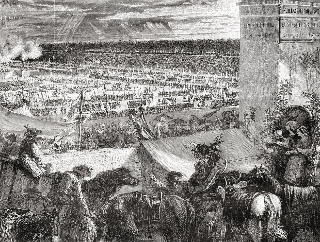 Grande Federation, 14. července 1790, z „Histoire de la Revolution Francaise“ od Louise Blanca (1811-82) od French School