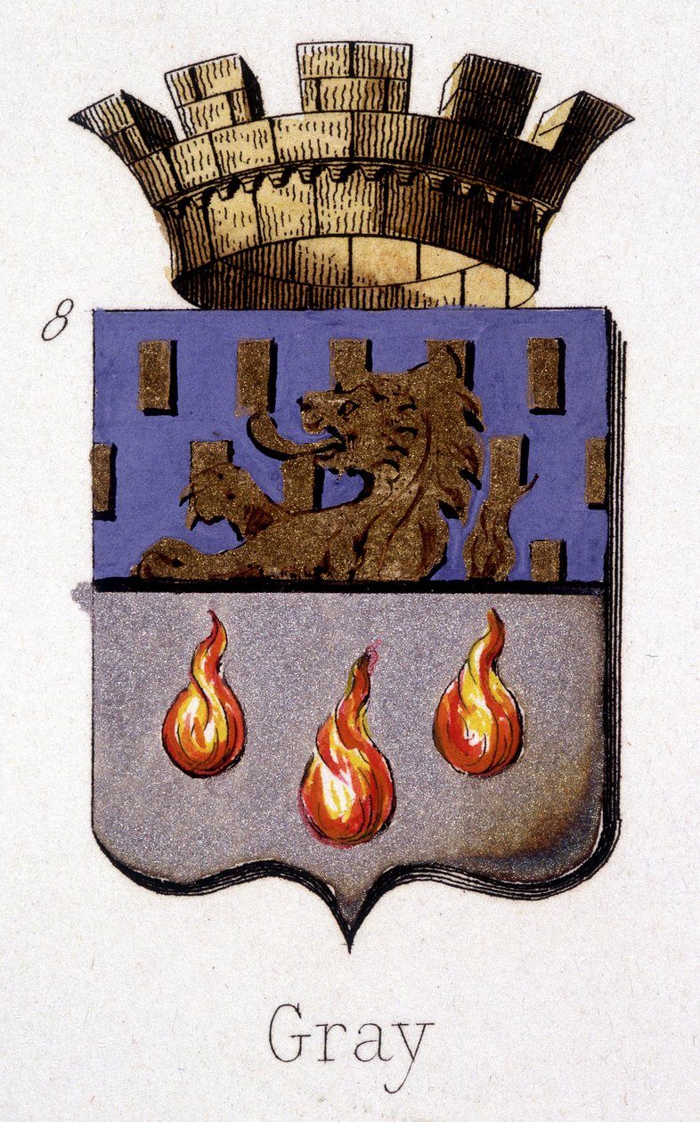 Grey Blazon - v „L’Armorial de France“ od H. Traversiera, Paříž od French School