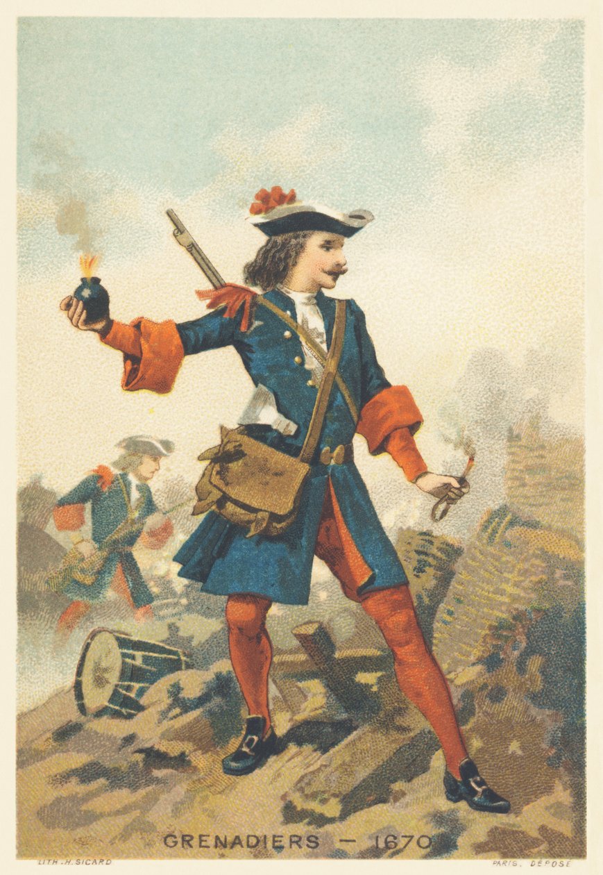 Granátník v roce 1670 od French School