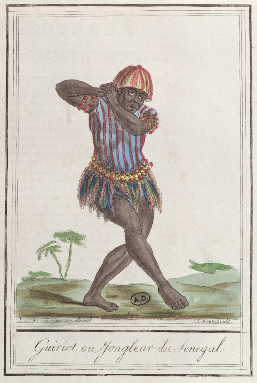 Griot nebo Minstrel ze Senegalu, 1796 od French School
