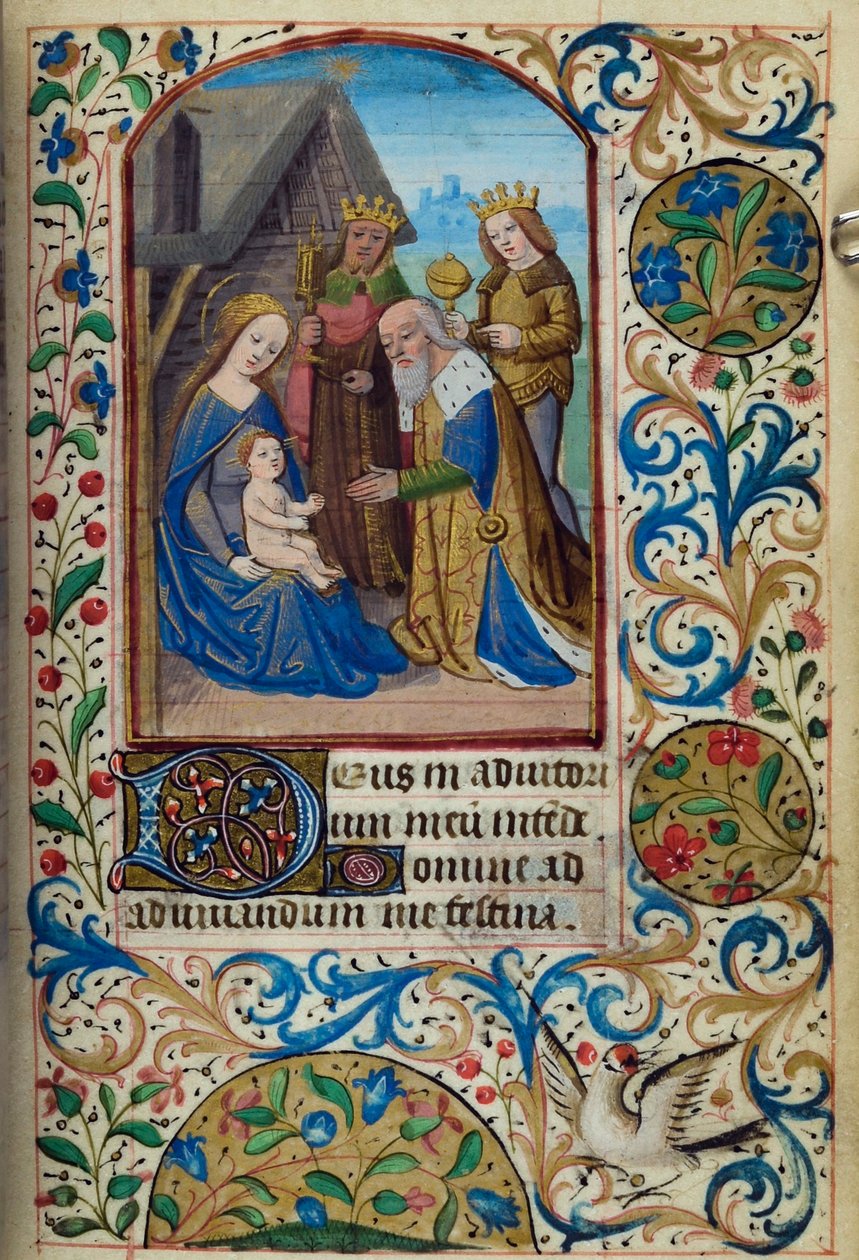 H/L-3-3 fol. 66. Klanění tří králů, z Knihy hodin, Použití Paříže, polovina 15. století od French School