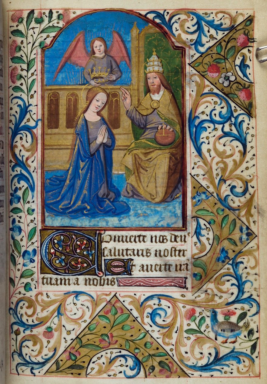 H/L-3-3 fol. 80. let Korunovace Panny Marie, z Knihy hodin, Použití Paříže, polovina 15. století od French School