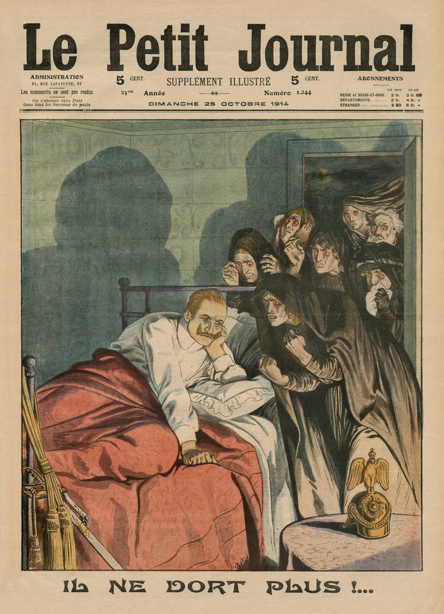 Už nespí !, ilustrace na titulní straně z "Le Petit Journal", ilustrovaná příloha, 25. října 1914 od French School