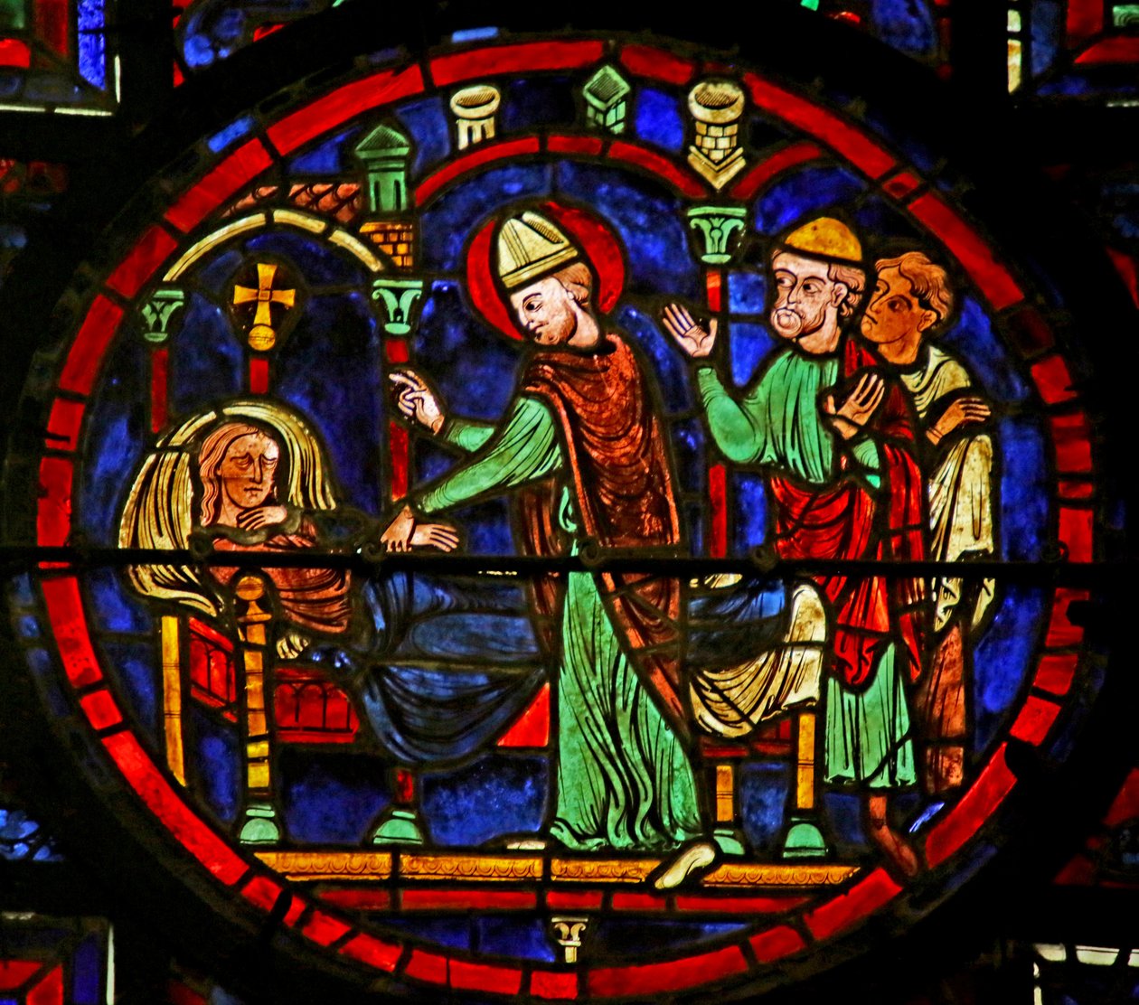 Healing Tetradius, scéna ze života svatého Martina, katedrála v Chartres od French School