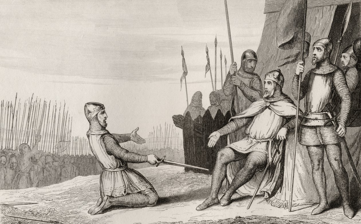 Henri I. (1008-60) omilostnil svého bratra Roberta-Le-Vieuxe z „Histoire de France“ od Colarta, vydaného kolem roku 1840 od French School