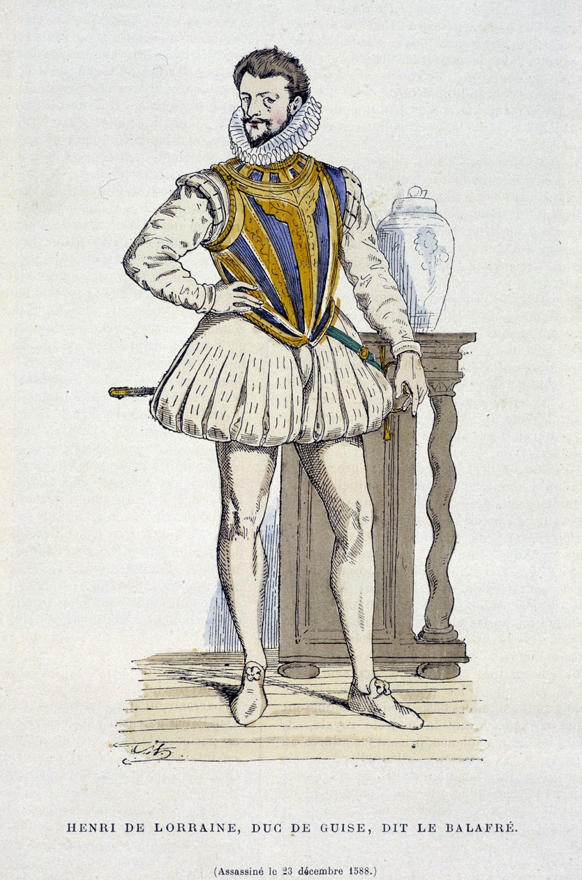 Henri de Lorraine, vévoda z Guise, dit le Balafré (1550 - 1588) - in "Francie a Francouzi v průběhu staletí" by Augustin od French School