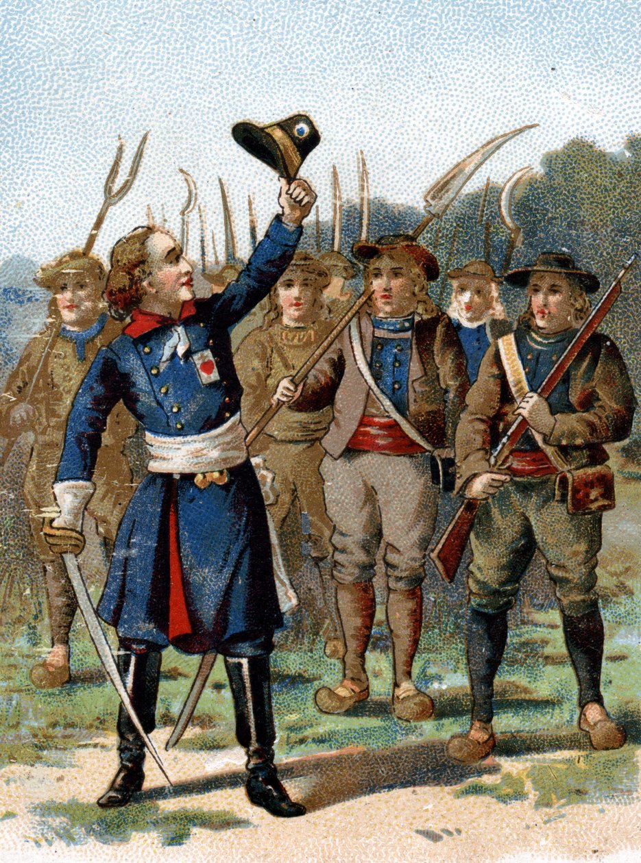 Henri du Vergier, hrabě z La Rochejaquelein (nebo Verger de La Rochejacquelein) (1772-1794), náčelník prodán. Na hrudi má značku. od French School