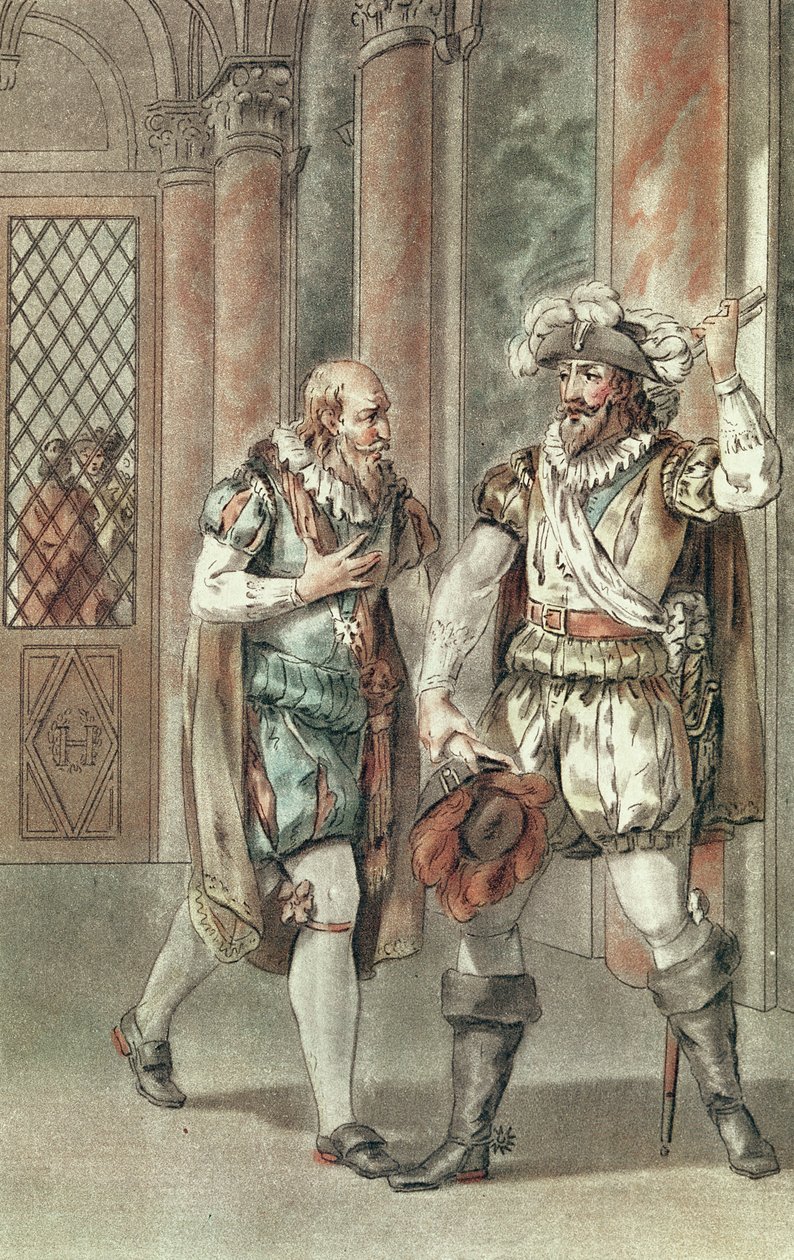 Henry IV rozmlouvá se Sullym od French School