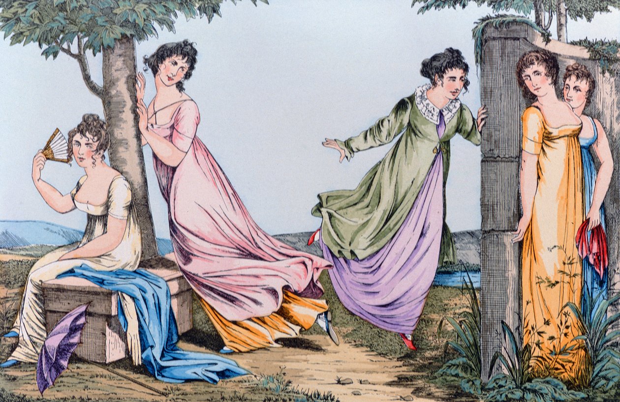 Hide-and-Seek, ilustrace z Le Bon Genre, začátek devatenáctého století od French School