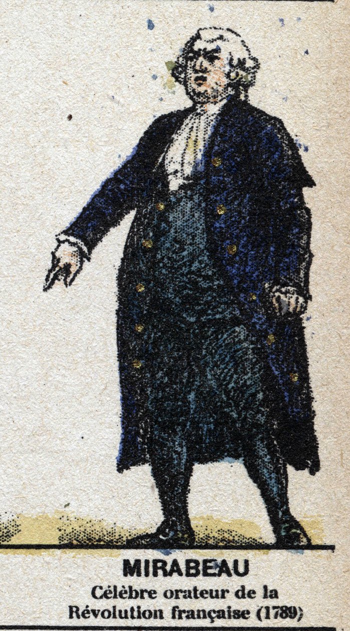 Honore Gabriel (Honore-Gabriel) Riqueti, hrabě z Mirabeau (1749-1791), francouzský politik. V „“ Galeriede Králové a královny Francie a slavné postavy z let 1643 až 1895““ Obrázek epinal. od French School