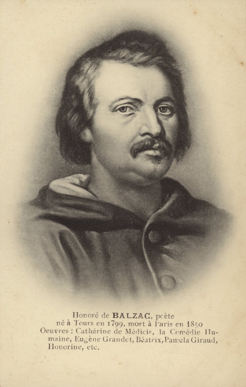 Honore de Balzac (1799-1850), francouzský spisovatel a dramatik (litografie) od French School