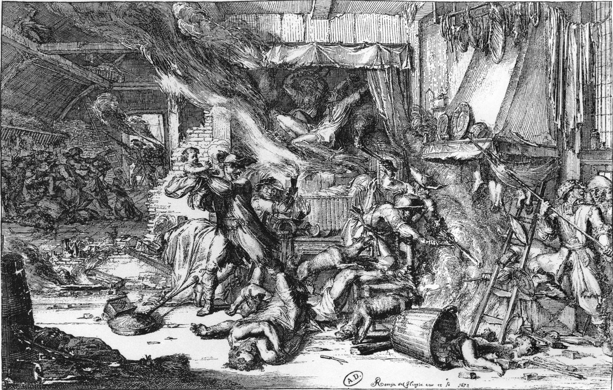 Hrůzy způsobené Francouzi v Holandsku, 1673 od French School