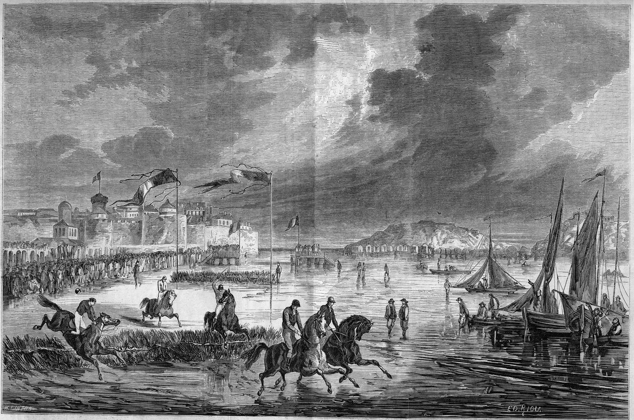 Jízda na koni: velké derby Západu na pláži Saint Malo (Saint-Malo), Ille a Vilaine (35) od French School