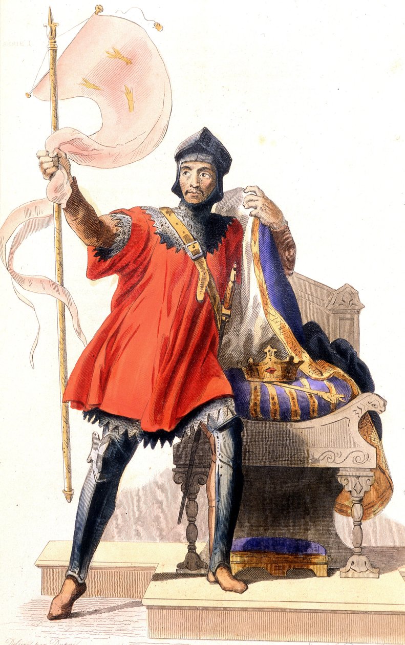 Hugues Capet a jeho prapor - v „“Le Plutarque francais““, ed. Mennechet od French School