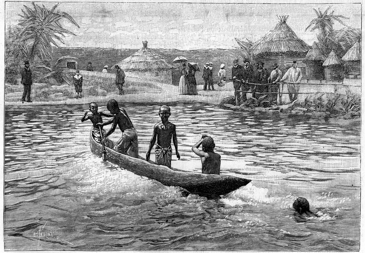 Human Zoo - etnografická výstava západní Afriky na Champ de mars (Paříž) od French School