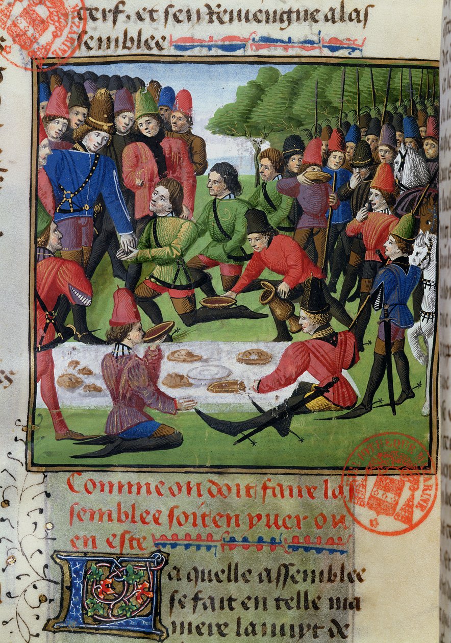 Lovecký oběd, z Livre de la Chasse od Gastona Phebuse de Foix (1331-91) od French School