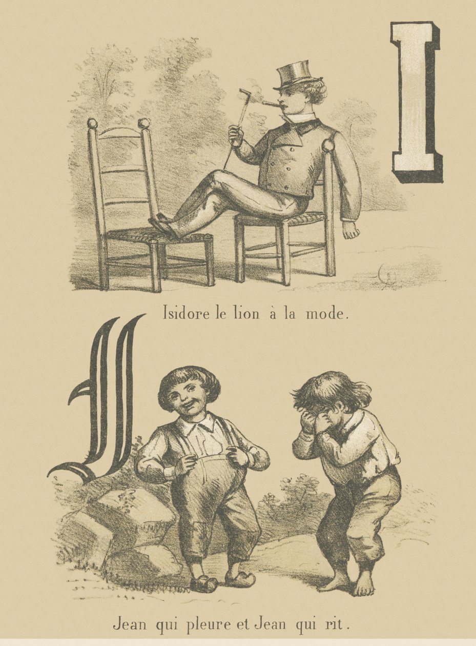 I J: Isidore módní lev/John pláče a John se směje od French School