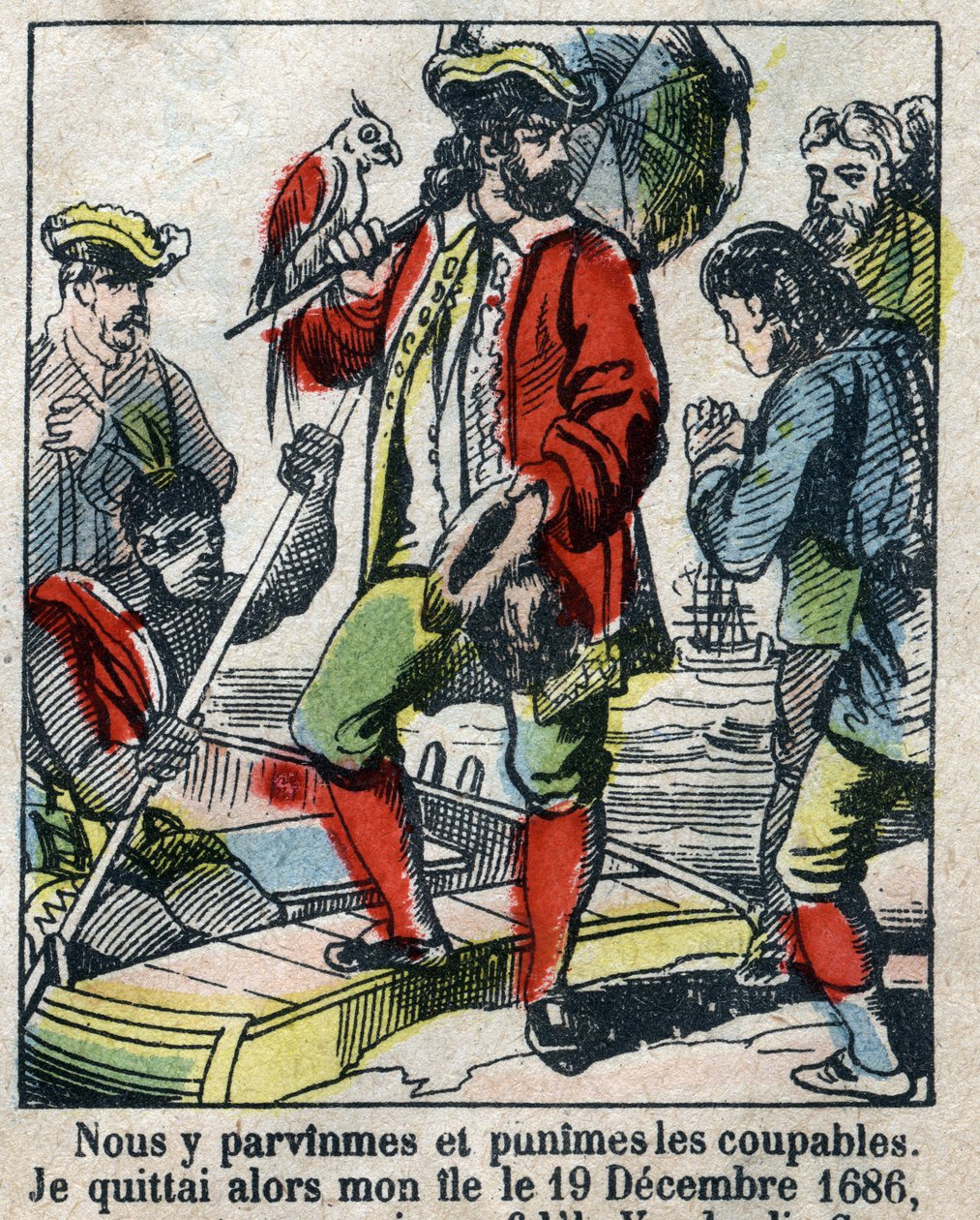Ilustrace ke knize Daniela Defoe (De foe) „“ Robinson Crusoe““. Epinal zobrazování z konce 19. století. od French School