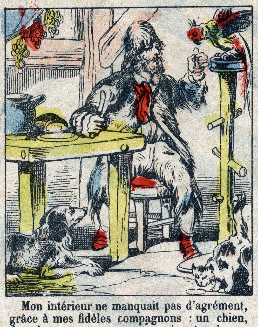 Ilustrace ke knize Daniela Defoe (De foe) „“ Robinson Crusoe““. Epinal zobrazování z konce 19. století. od French School