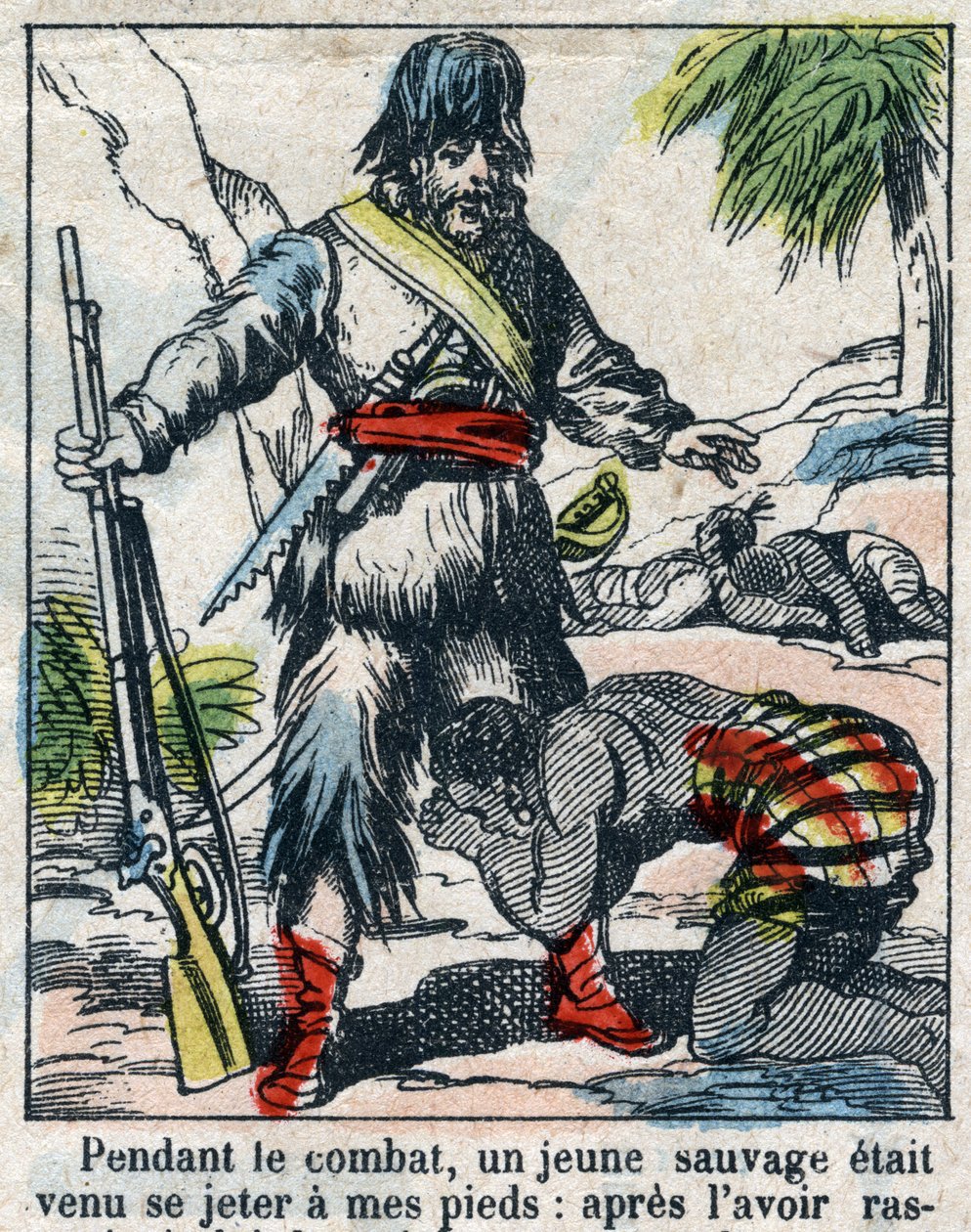 Ilustrace ke knize Daniela Defoe (De foe) „“ Robinson Crusoe““. Epinal zobrazování z konce 19. století. od French School