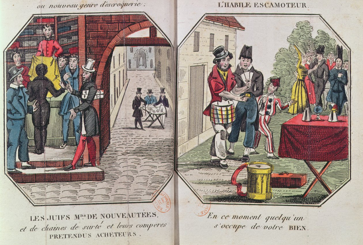 Ilustrace k filmu Le Paravoleur aneb Umění bezpečně řídit v jakékoli zemi, zejména v Paříži, Eugene Francois Vidocq, 1830 od French School
