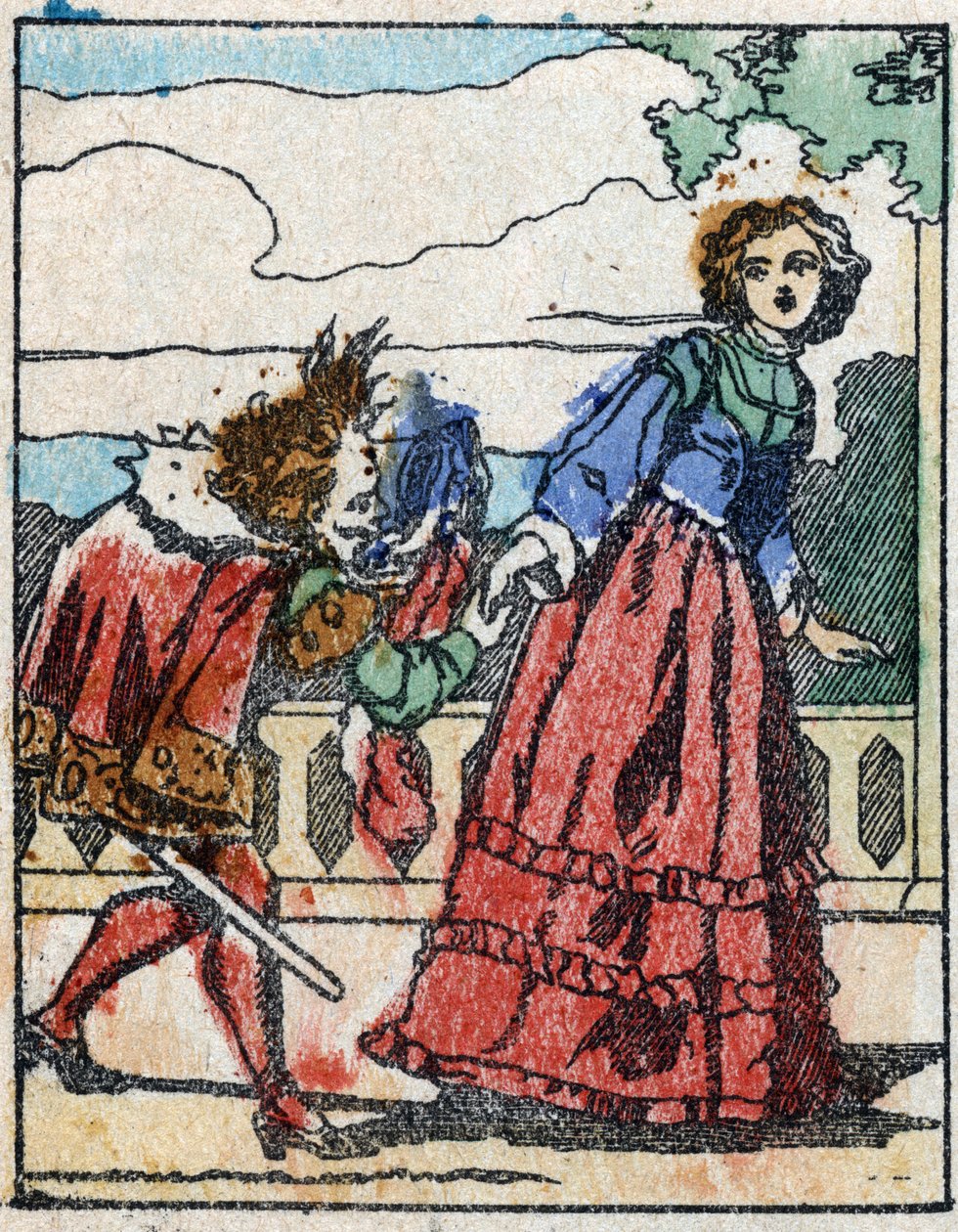 Ilustrace k „“ Riquet a la houppe““, příběh Charlese Perraulta (1628-1703), francouzského spisovatele. Dřevoryt Imaging Pellerin - Epinal, sd. Konec 19. století. od French School