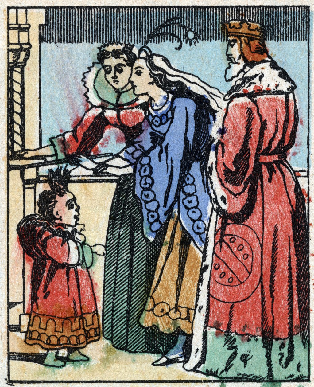 Ilustrace k „“ Riquet a la houppe““, příběh Charlese Perraulta (1628-1703), francouzského spisovatele. Dřevoryt Imaging Pellerin - Epinal, sd. Konec 19. století. od French School