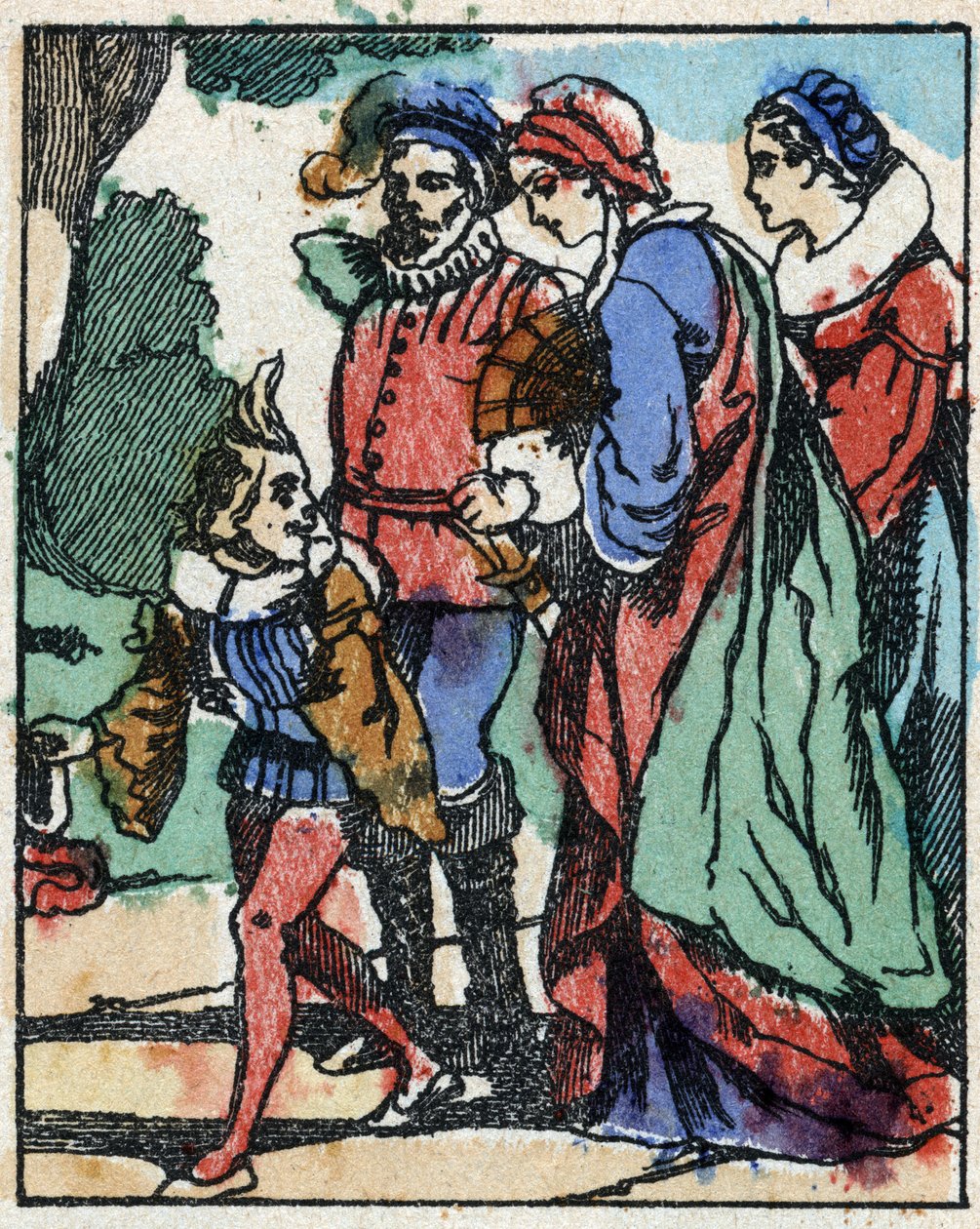 Ilustrace k „“ Riquet a la houppe““, příběh Charlese Perraulta (1628-1703), francouzského spisovatele. Dřevoryt Imaging Pellerin - Epinal, sd. Konec 19. století. od French School