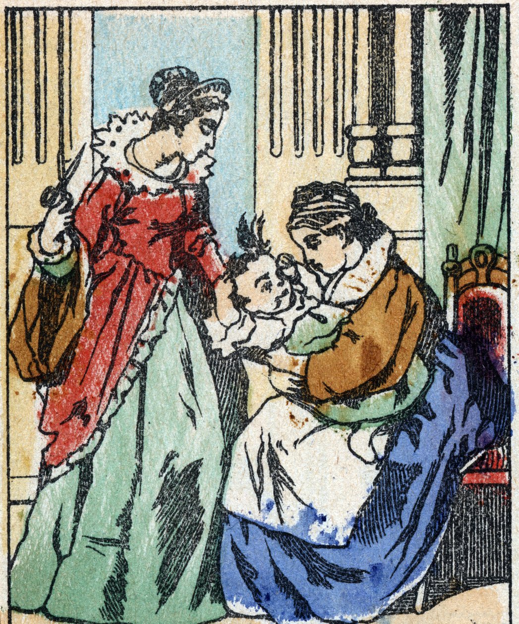Ilustrace k „“ Riquet a la houppe““, příběh Charlese Perraulta (1628-1703), francouzského spisovatele. Dřevoryt Imaging Pellerin - Epinal, sd. Konec 19. století. od French School