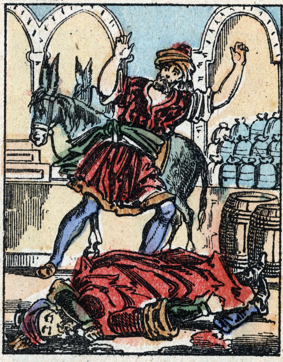 Ilustrace k Pohádkám tisíce a jedné noci. Ali-Baba (Ali Baba). Dřevoryt z Imaging Pellerin - Epinal, sd. Konec 19. století. od French School