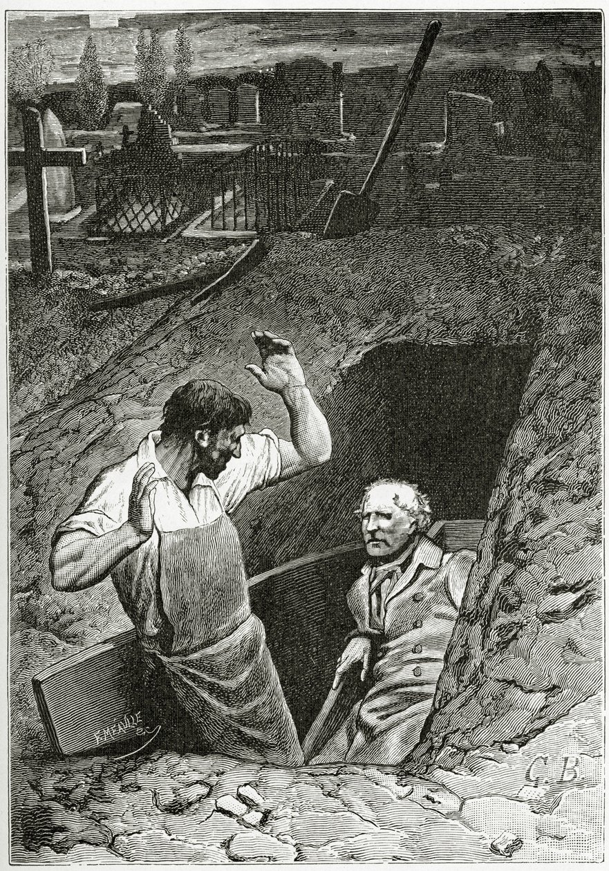 Ilustrace z Les Misérables, 19. století (č. rytina) od French School