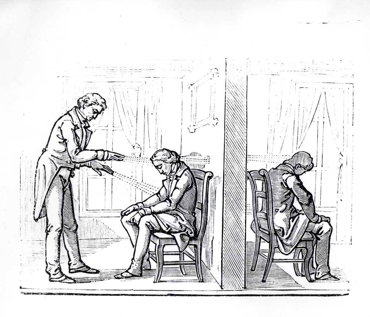 Ilustrace z práce du Potetera na Animal Magnetism, 1863 od French School