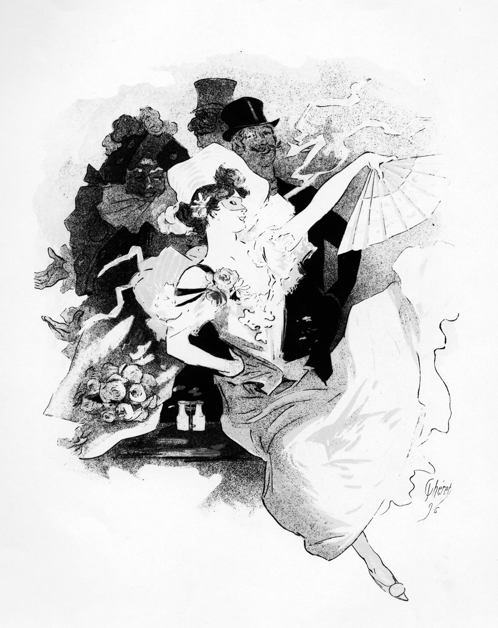 Ilustrace z plakátu inzerujícího první divadlo Grand Bal Masque de LOpera, Paříž, od Julese Chereta, 1896 od French School