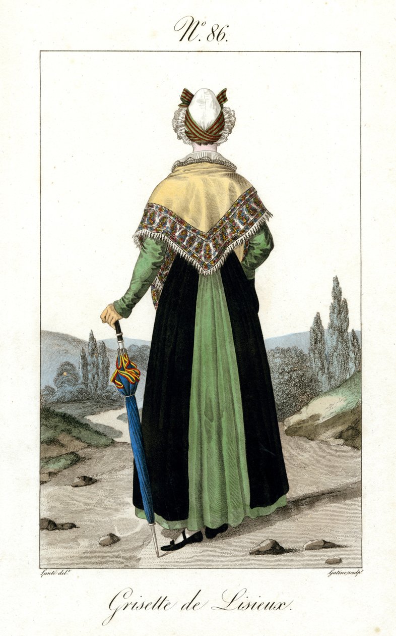 Ilustrace č. 86, Grisette of Lisieux (barevná rytina) od French School