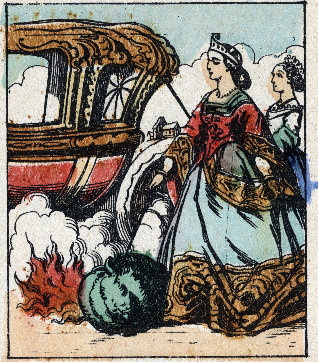 Ilustrace pohádky Charlese Perraulta „Popelka aneb Skleněný střevíček“. Dřevoryt Imaging Pellerin - Epinal, sd. Konec 19. století. od French School