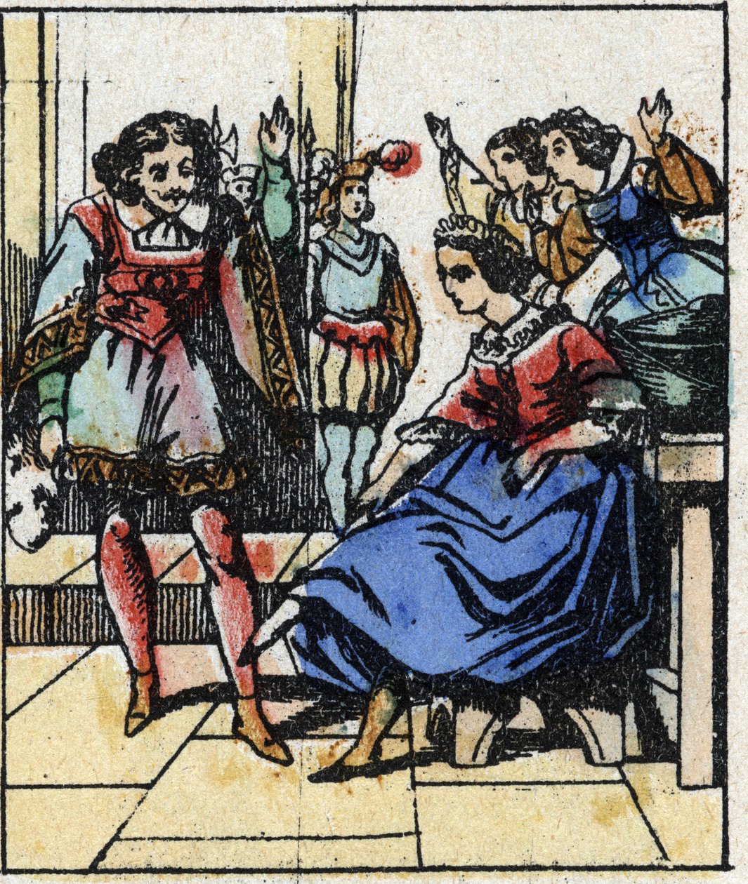 Ilustrace pohádky Charlese Perraulta „Popelka aneb Skleněný střevíček“. Dřevoryt Imaging Pellerin - Epinal, sd. Konec 19. století. od French School