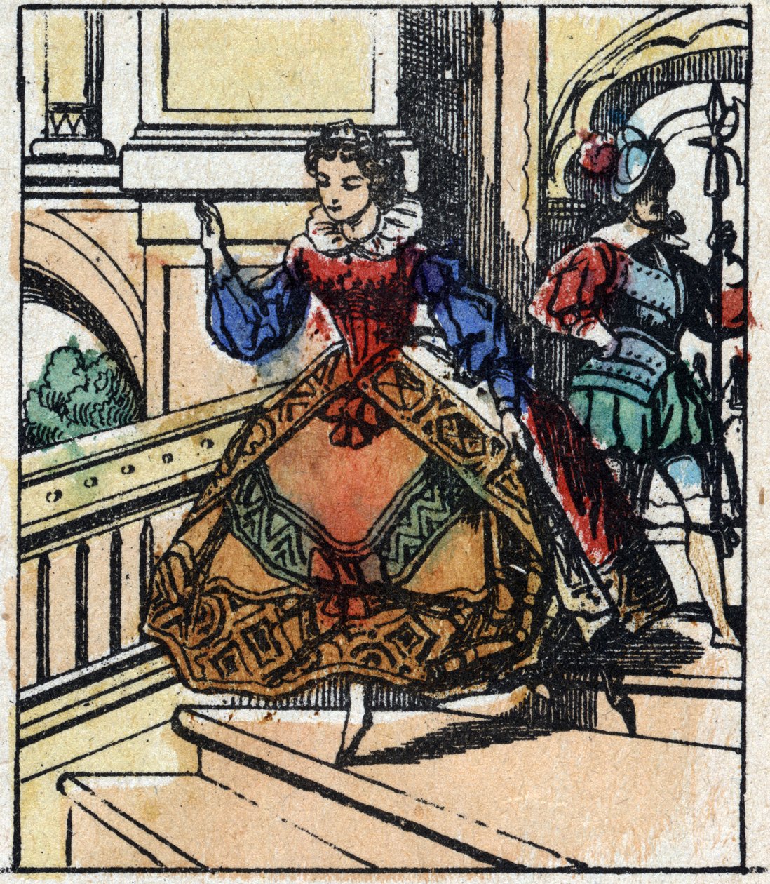 Ilustrace pohádky Charlese Perraulta „Popelka aneb Skleněný střevíček“. Dřevoryt Imaging Pellerin - Epinal, sd. Konec 19. století. od French School