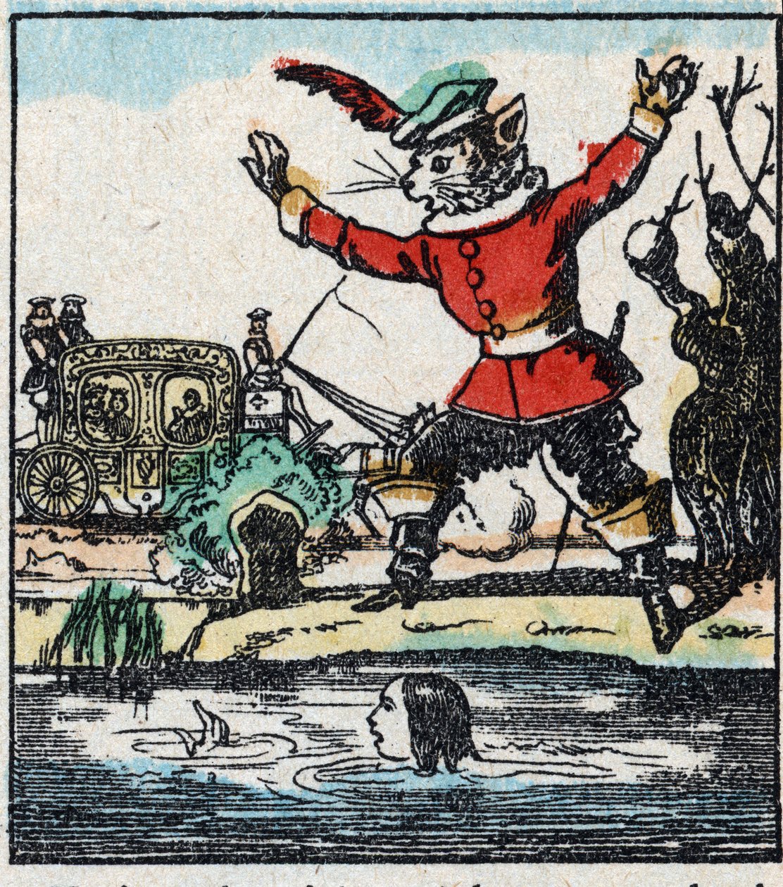 Ilustrace příběhu Charlese Perraulta „The Cat Botte“. Dřevoryt Imaging Pellerin - Epinal, sd. Konec 19. století. od French School