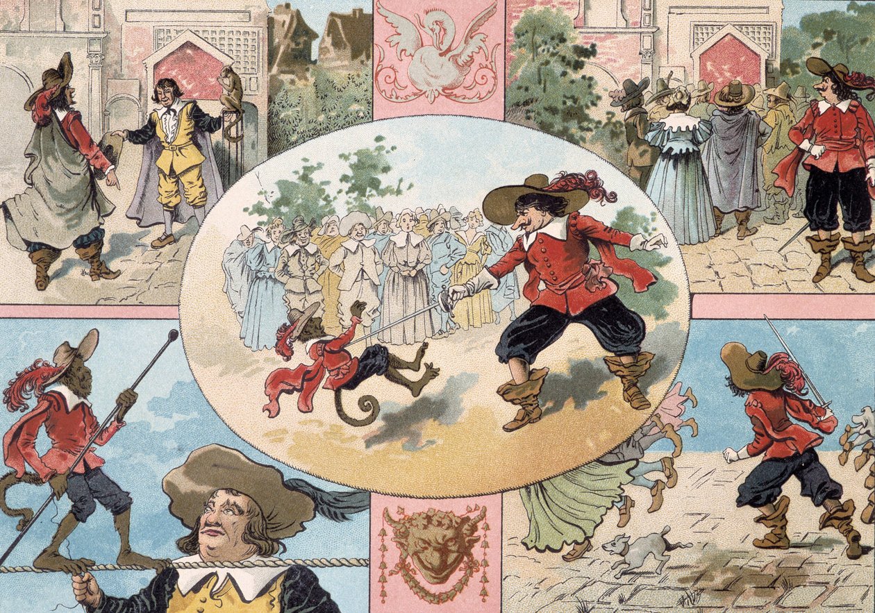 Ilustrace Cyrano de Bergerac, ilustrace románu Cyrano de Bergerac: „Ostatní svět od French School