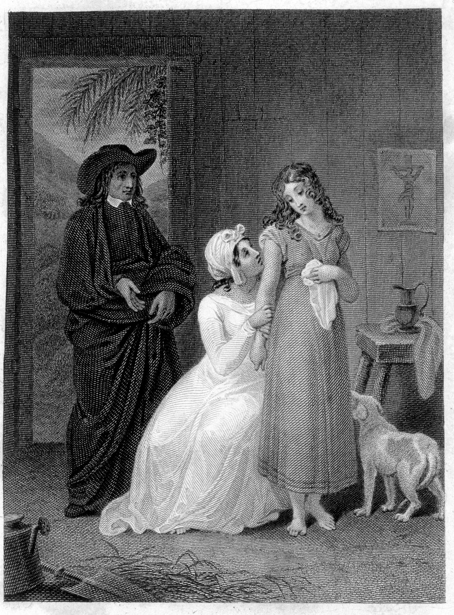 Ilustrace „“Paul a Virginie““: Virginie. Roman Henri Bernardin de Saint Pierre (Saint Pierre nebo St Pierre), francouzský spisovatel (1737-1814). od French School