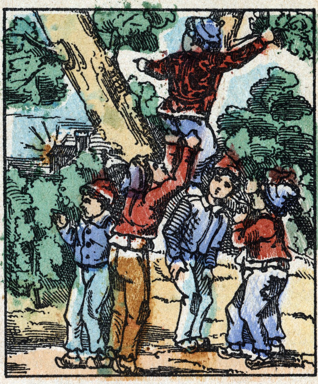 Ilustrace příběhu „Le petit poucet“ od Charlese Perraulta. Dřevoryt Imaging Pellerin - Epinal, sd. Konec 19. století. od French School