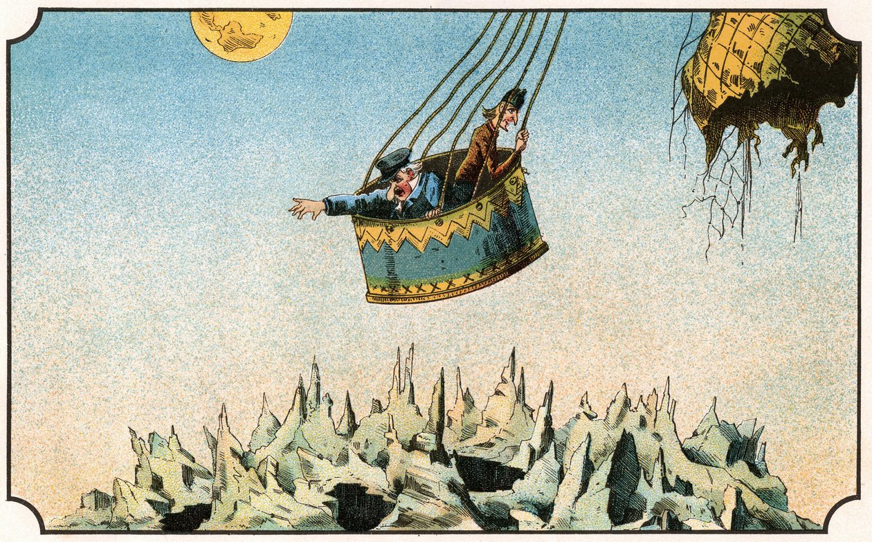Ilustrace knihy "Voyage dans la lune avant 1900" od A. de Ville-d