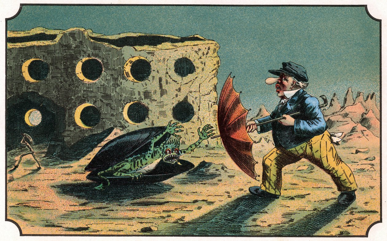Ilustrace knihy "Voyage dans la lune avant 1900" od A. de Ville-d