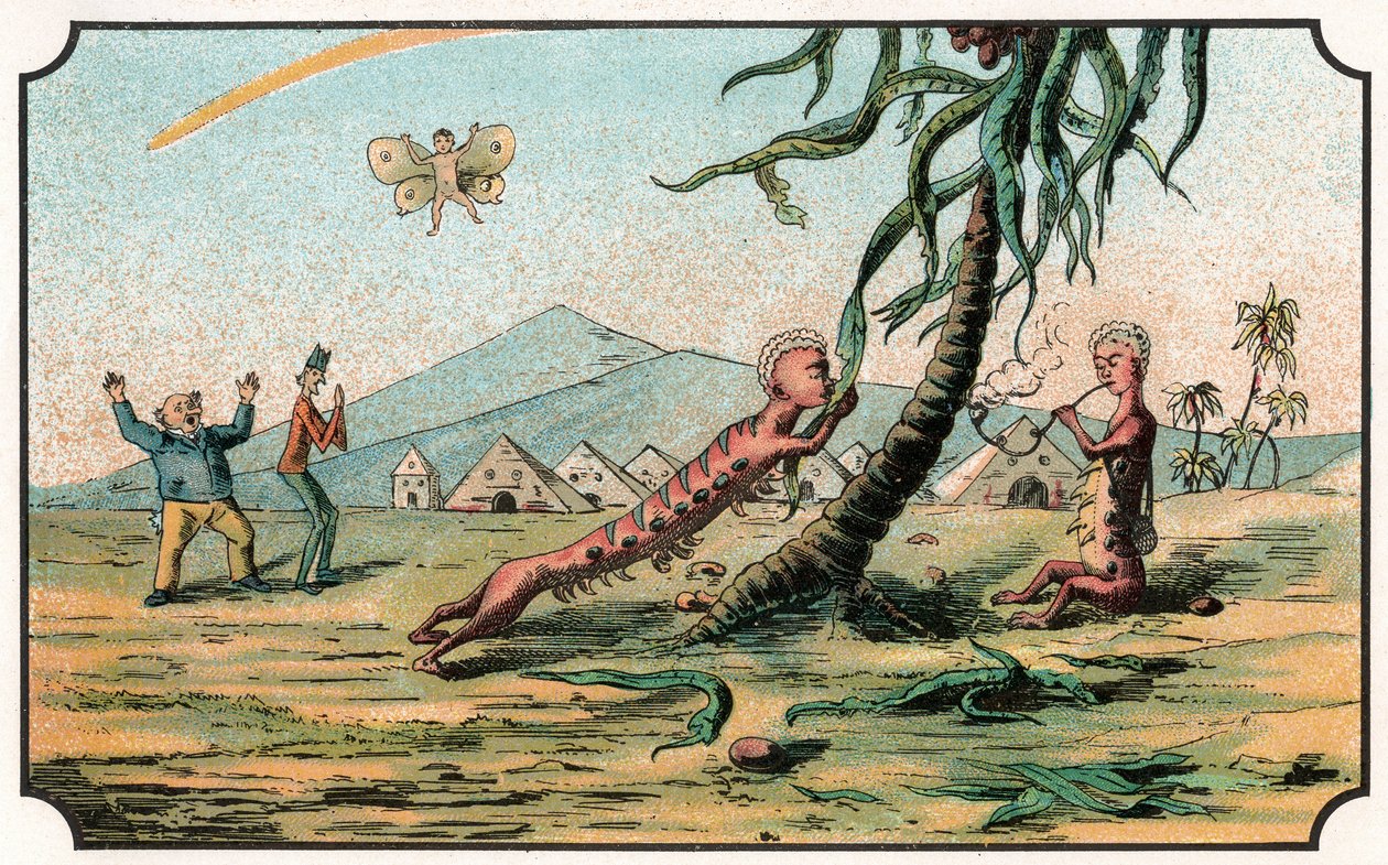 Ilustrace knihy "Voyage dans la lune avant 1900" od A. de Ville-d