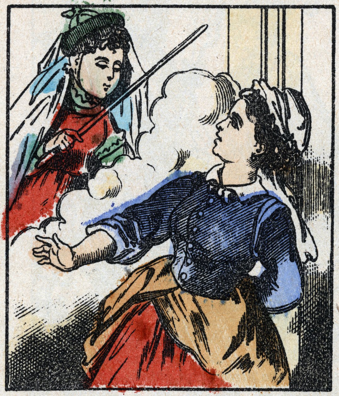 Ilustrace příběhu „“ La Fee Bambinette „“ Dřevoryt od Imaging Pellerin - Epinal, sd. Konec 19. století. od French School